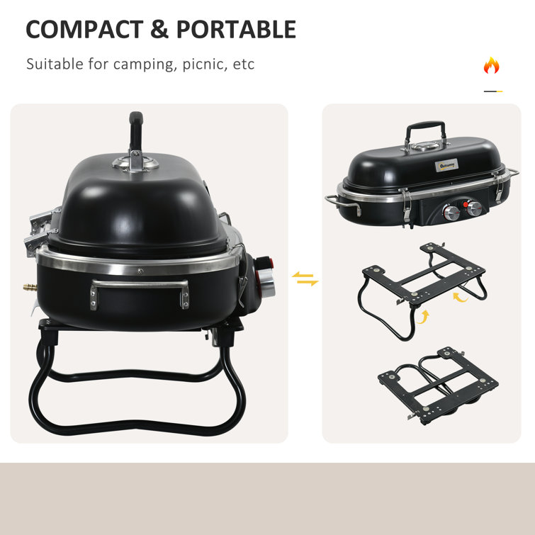 Outsunny 2 Burner Portable Natural Gas Grill Wayfair.co.uk